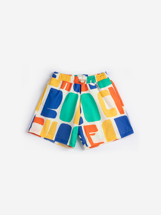 [Bobo Choses] Color All Over Swim Board Shorts - Off white