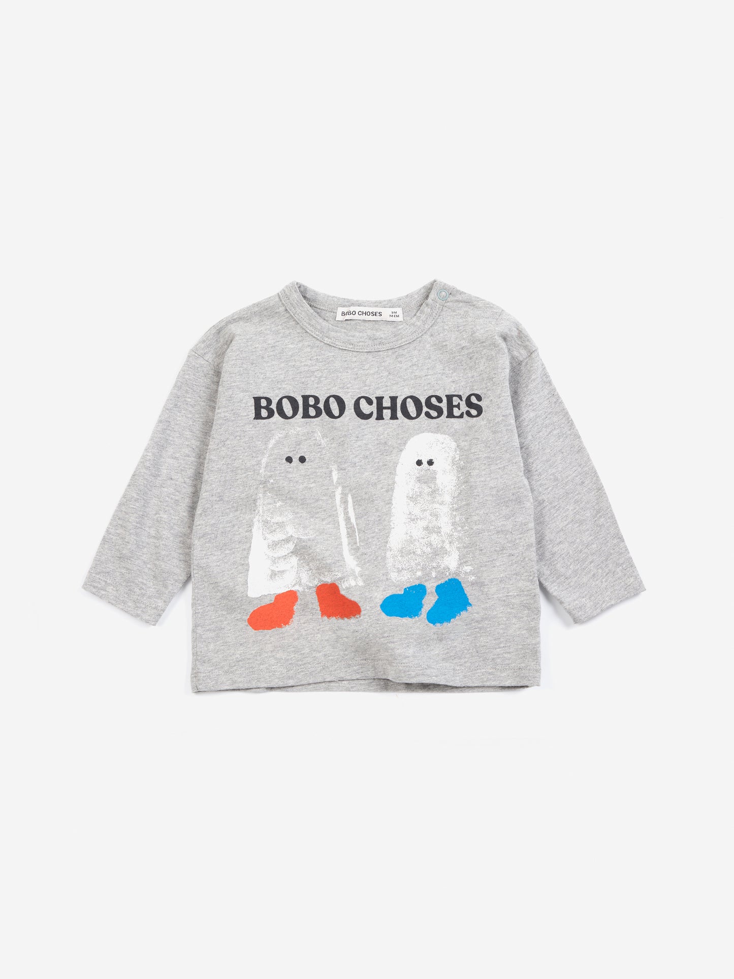 [Bobo Choses]Baby Booty Ghosts T-shirt - Heather Grey