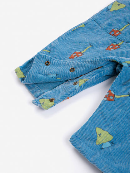 [Bobo Choses]Mush Monster Duo all over corduroy overall-Blue