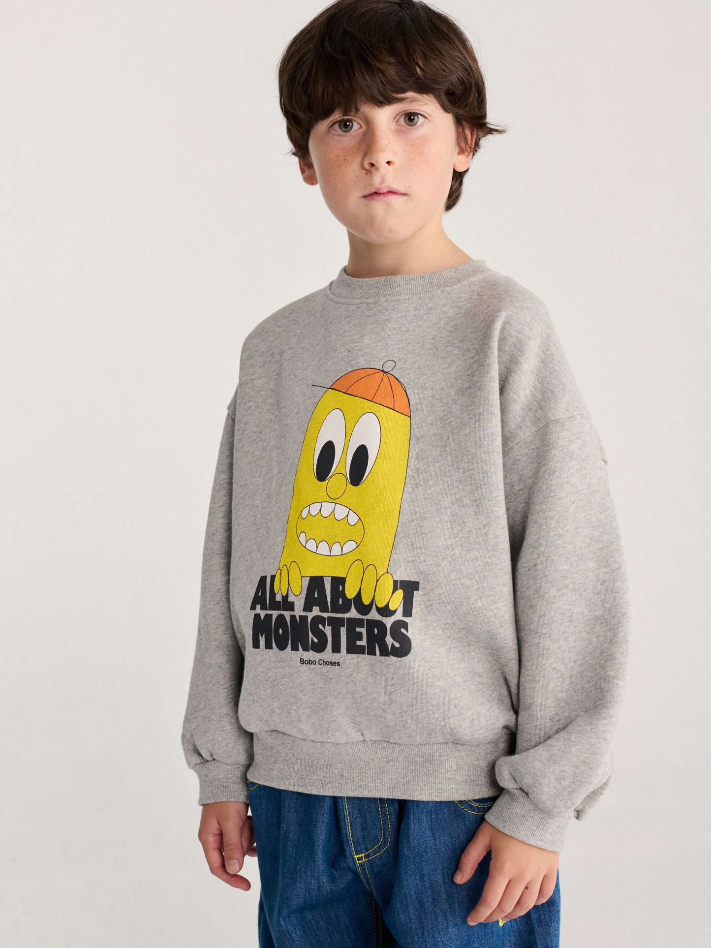 [Bobo Choses]Bigtooth Lemon sweatshirt-Light Heather Grey