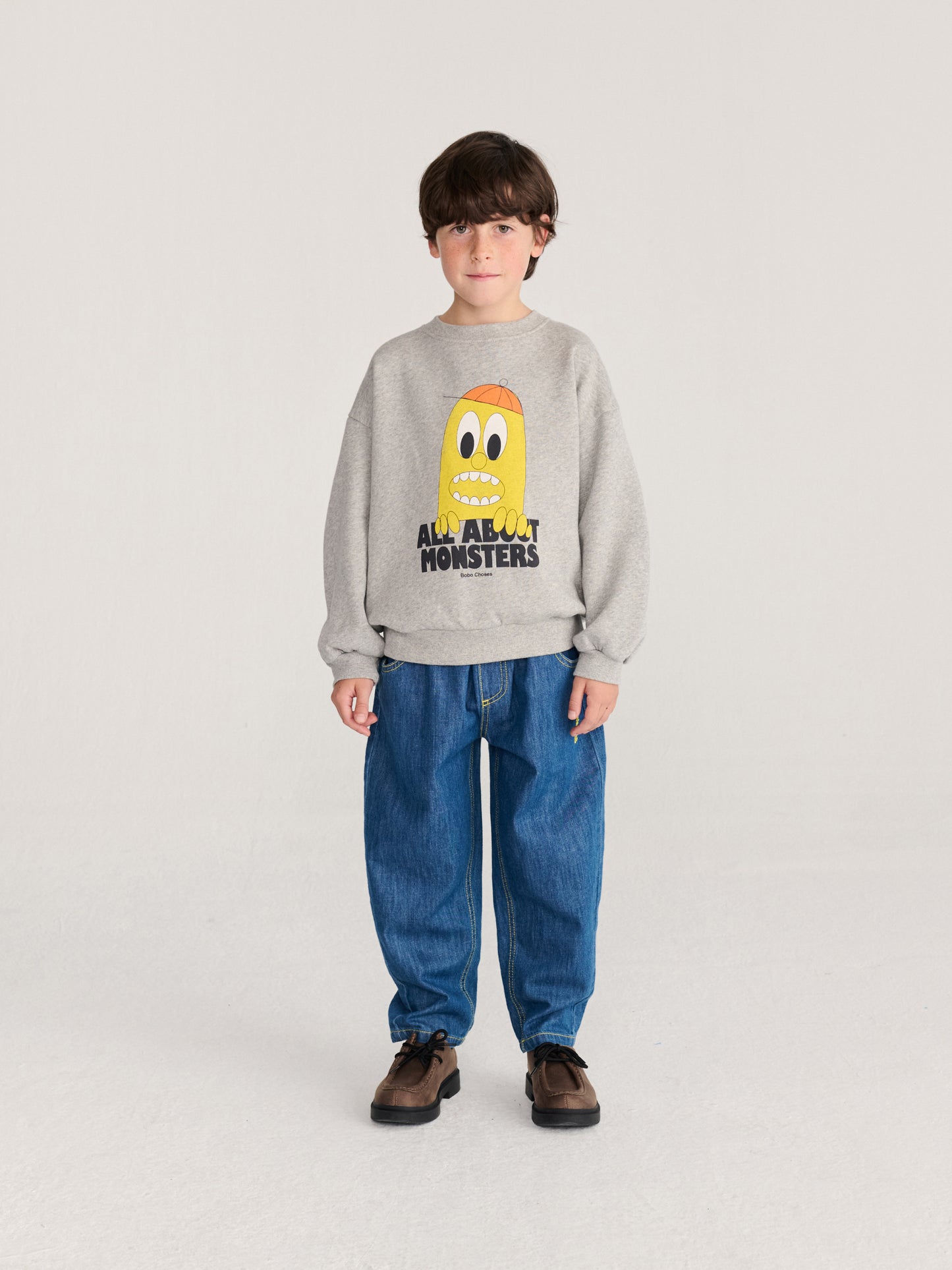 [Bobo Choses]Bigtooth Lemon sweatshirt-Light Heather Grey