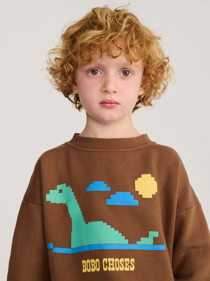 [Bobo Choses] Lake Monster sweatshirt-Dark Brown