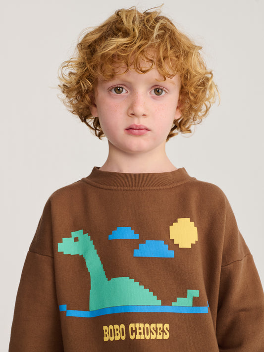 [Bobo Choses] Lake Monster sweatshirt-Dark Brown