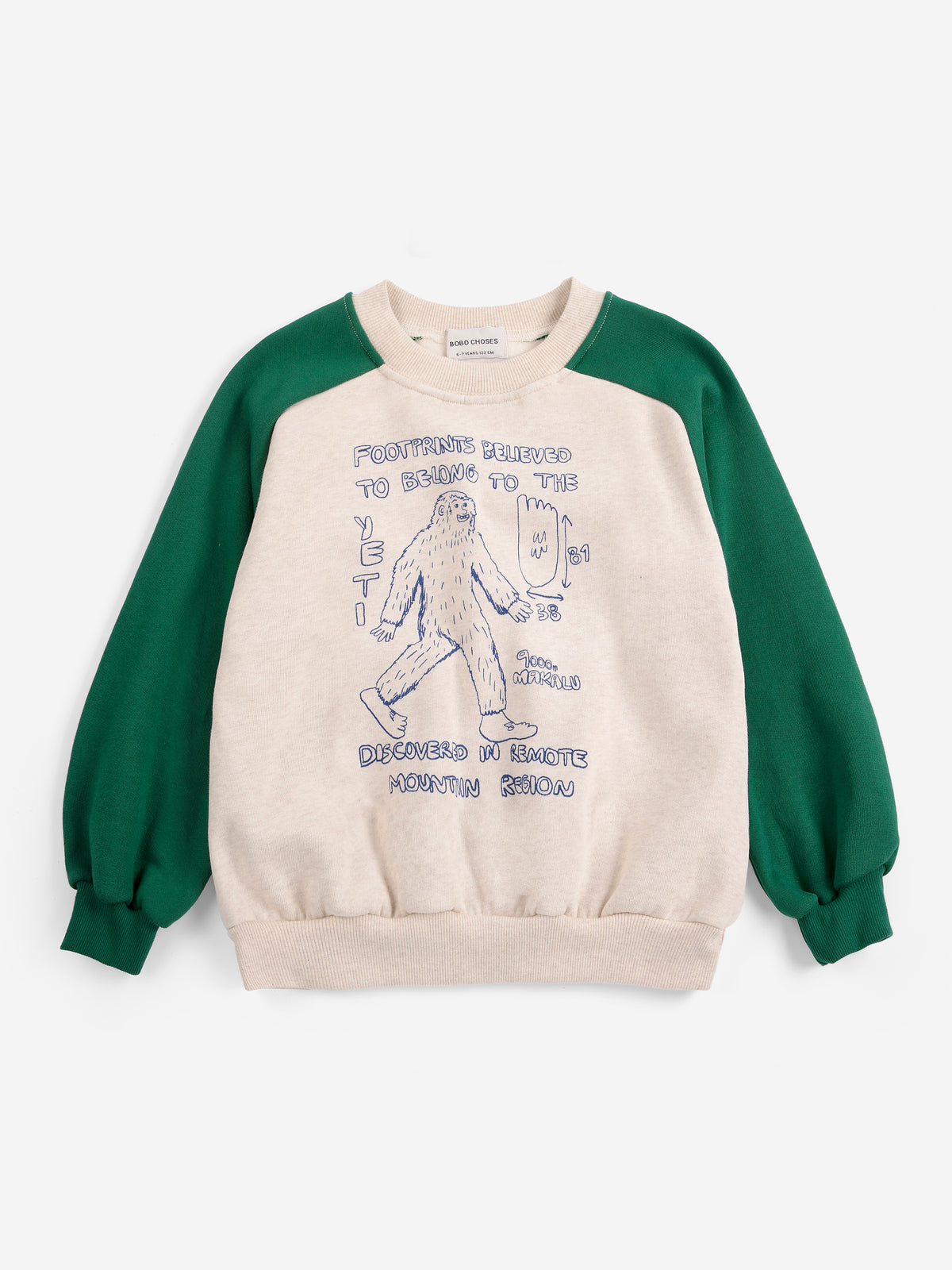 [Bobo Choses]Mr. Footish raglan sweatshirt-Offwhite