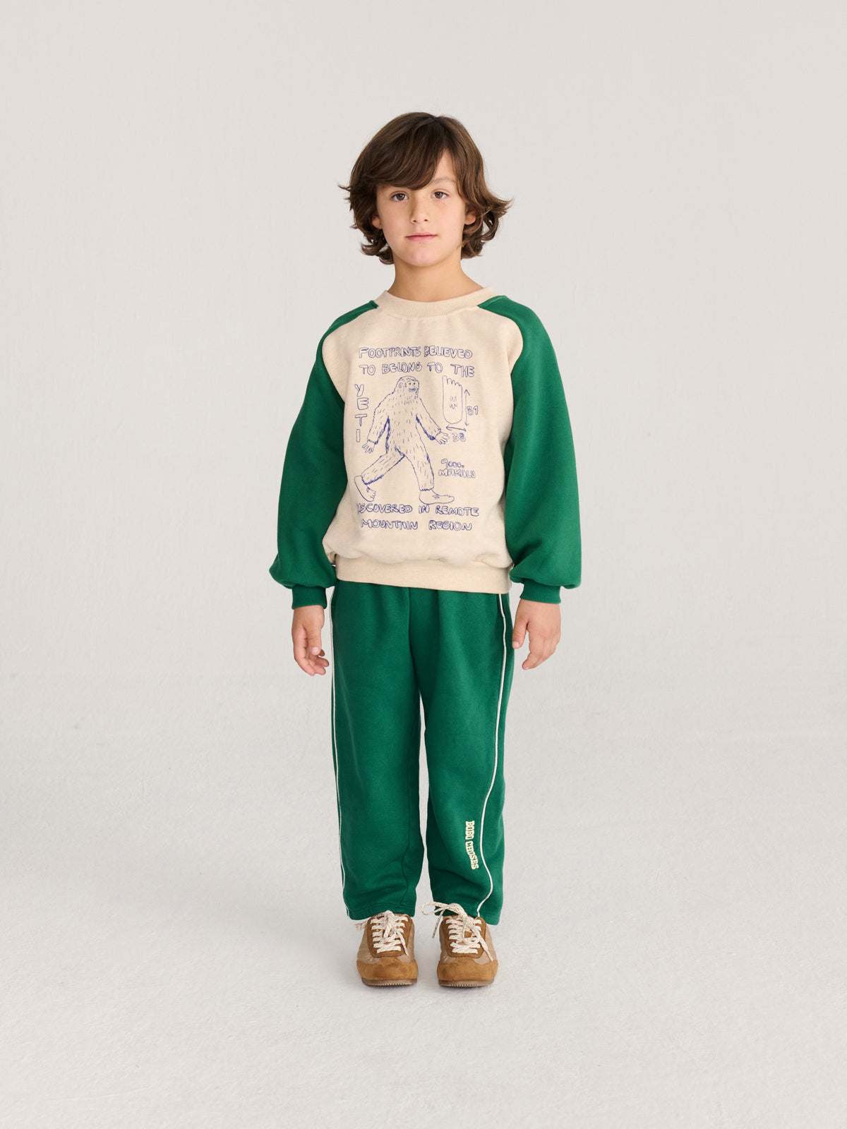 [Bobo Choses]Mr. Footish raglan sweatshirt-Offwhite