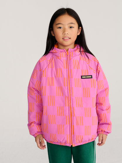 [Bobo Choses] Almost Moire all over reversible anorak-Fuchsia