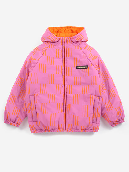 [Bobo Choses] Almost Moire all over reversible anorak-Fuchsia