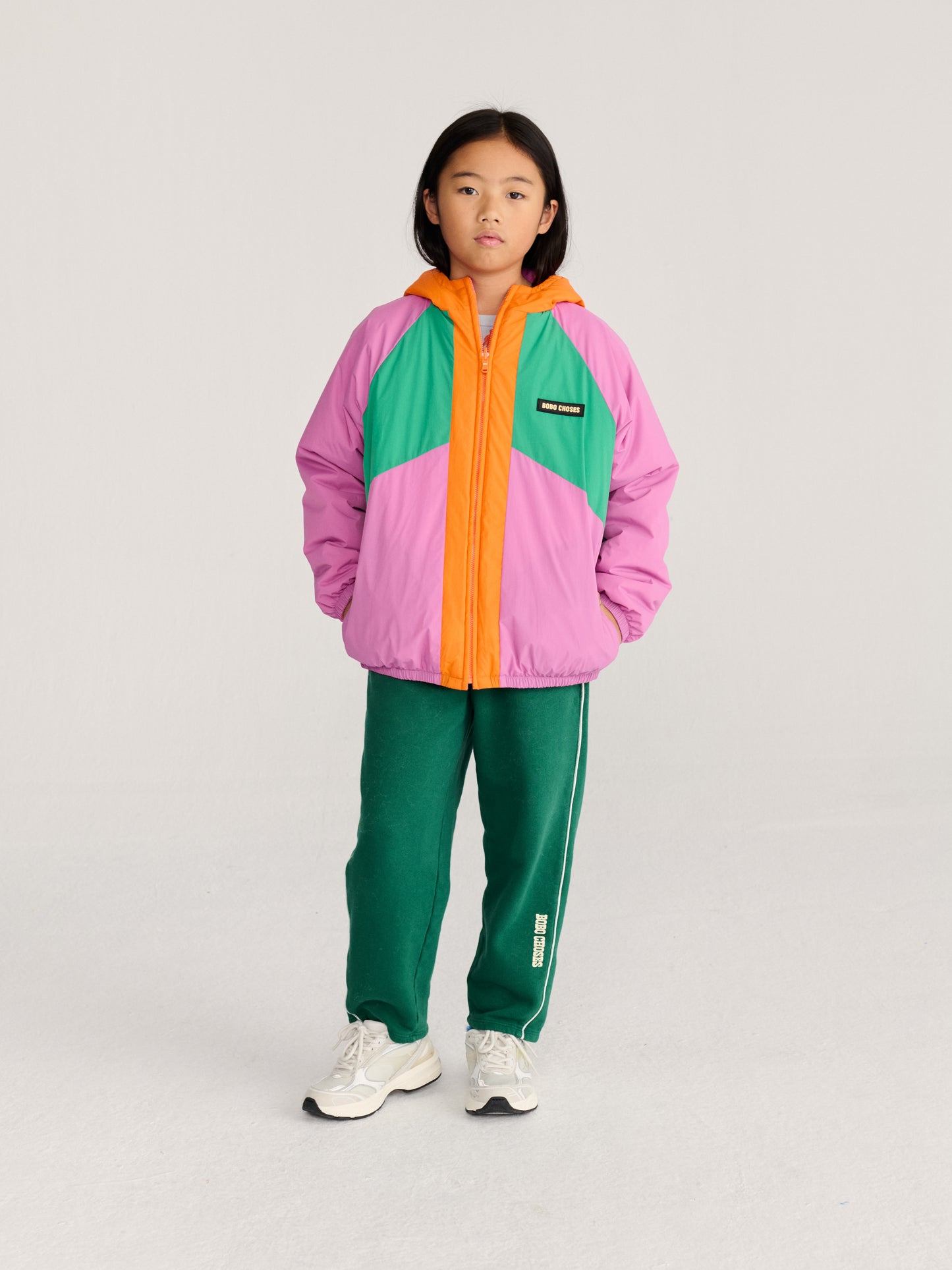[Bobo Choses] Almost Moire all over reversible anorak-Fuchsia