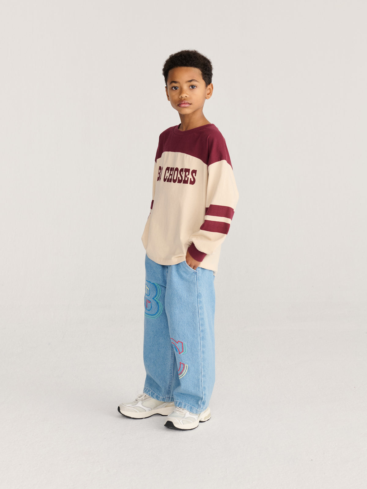 [Bobo Choses]Embossed denim Pants