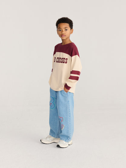 [Bobo Choses]Embossed denim Pants