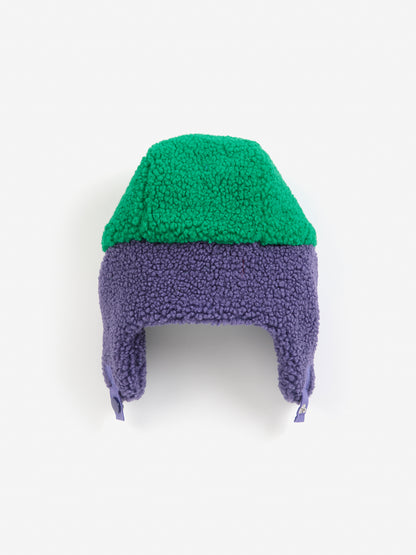 [Bobo Choses]Color block sheepskin chapka-Multicolor