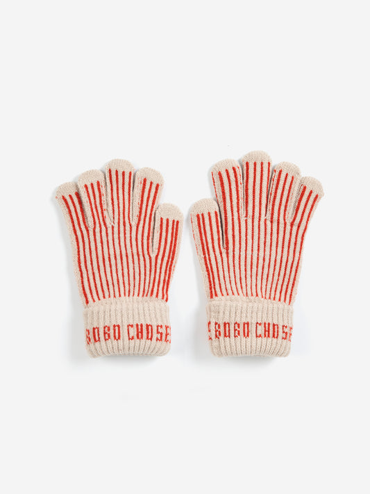 [Bobo Choses]Knitted gloves-Red