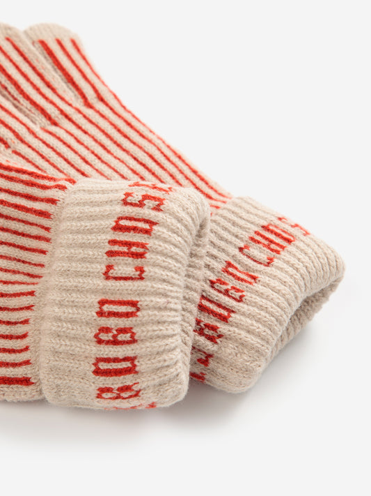 [Bobo Choses]Knitted gloves-Red