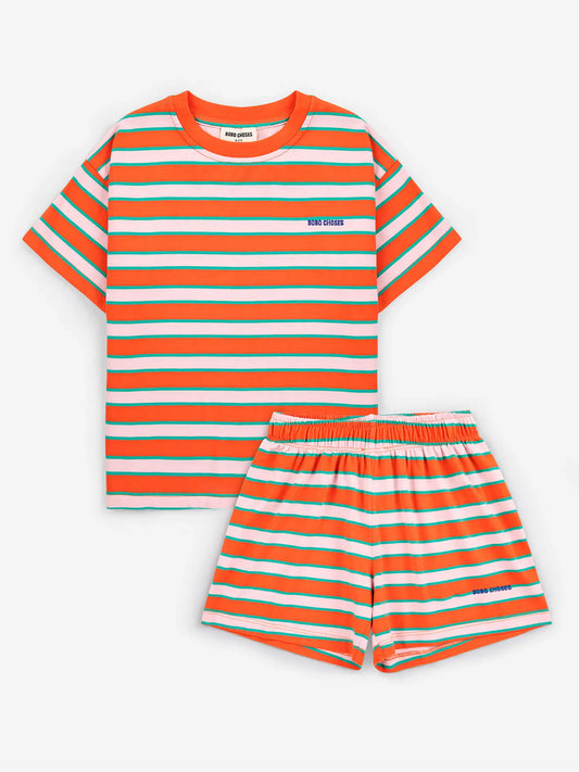[Bobo Choses]Red Stripes Loungewear Set