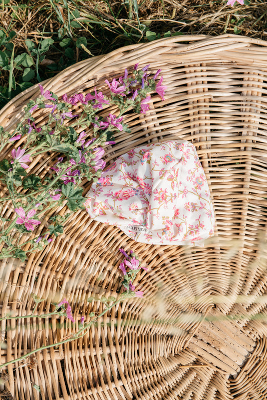[Louise Misha] Abina Bathing Turban - Cream Bucolia Fields