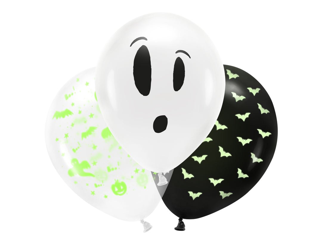 [PartyDeco]Blacklight balloons 27cm, BOO!, mix