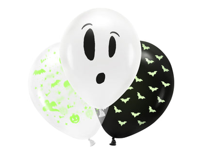 [PartyDeco]Blacklight balloons 27cm, BOO!, mix