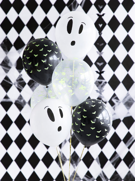 [PartyDeco]Blacklight balloons 27cm, BOO!, mix