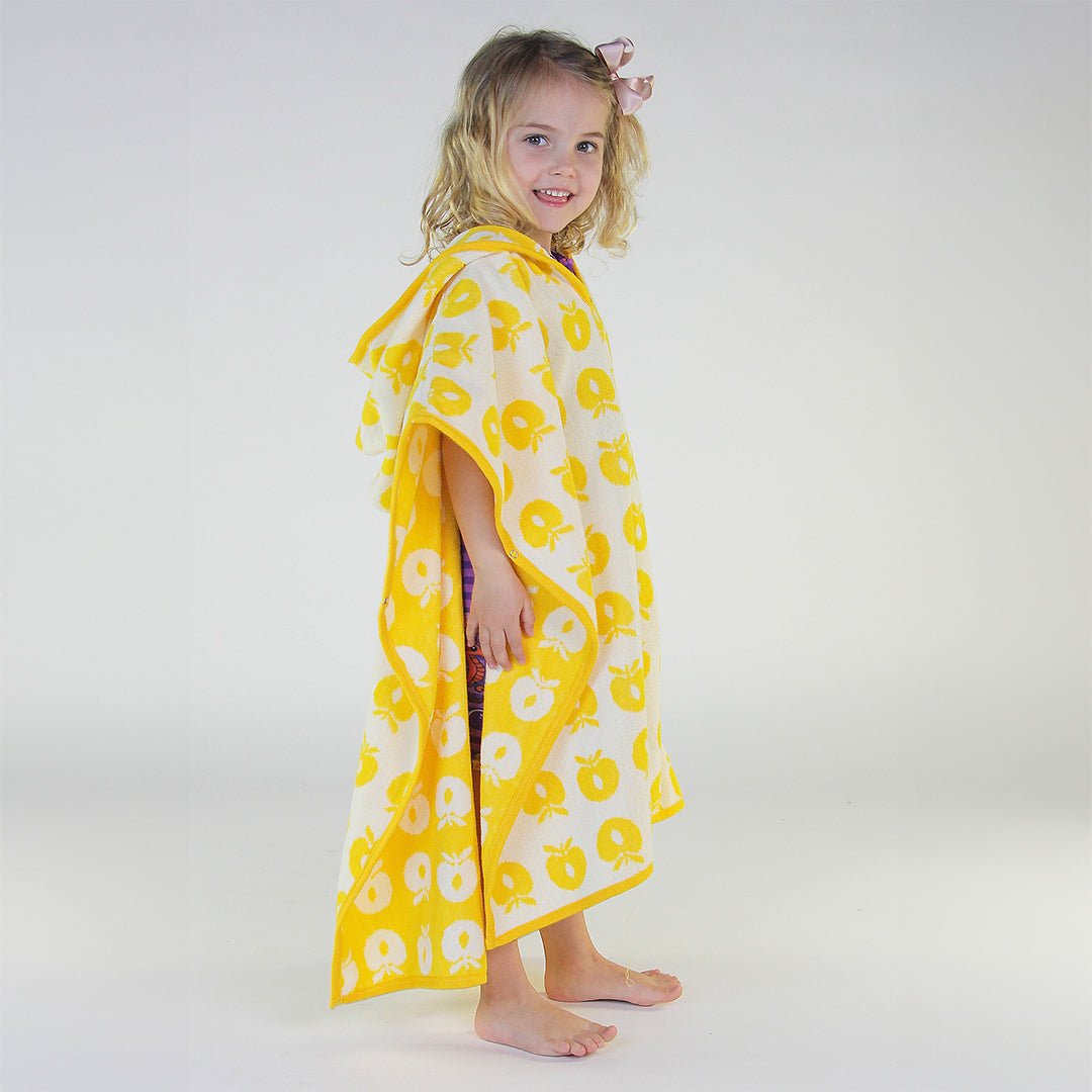[Smafolk] Bath Poncho With Apples - Yellow
