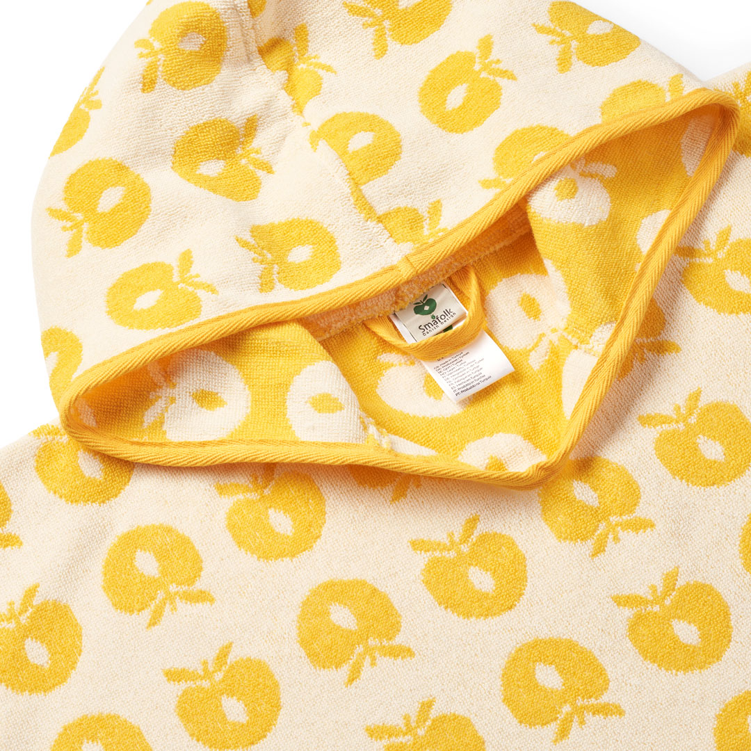 [Smafolk] Bath Poncho With Apples - Yellow