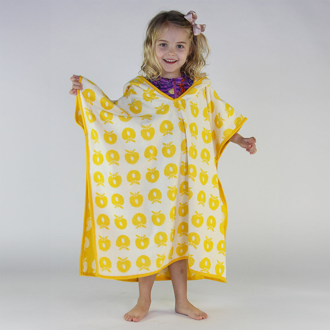[Smafolk] Bath Poncho With Apples - Yellow