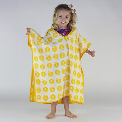 [Smafolk] Bath Poncho With Apples - Yellow