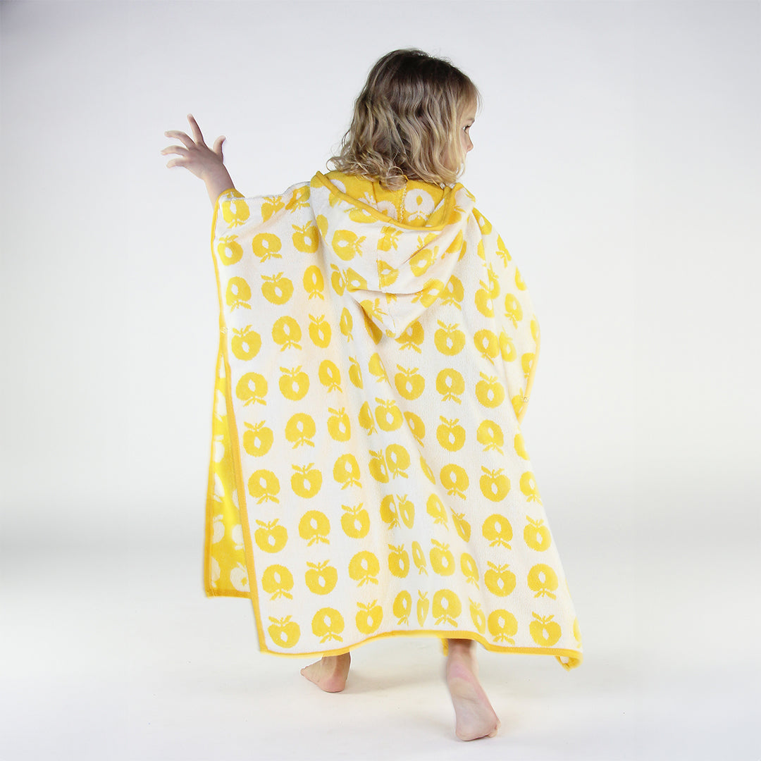 [Smafolk] Bath Poncho With Apples - Yellow