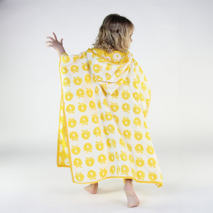 [Smafolk] Bath Poncho With Apples - Yellow