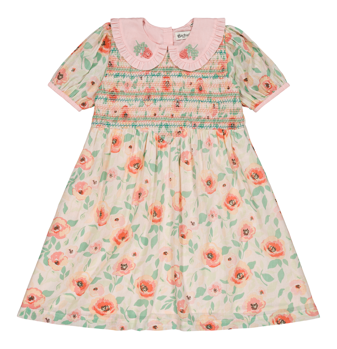 [Bachaa] Ballet Slippers Robe Dress - Poppy Print