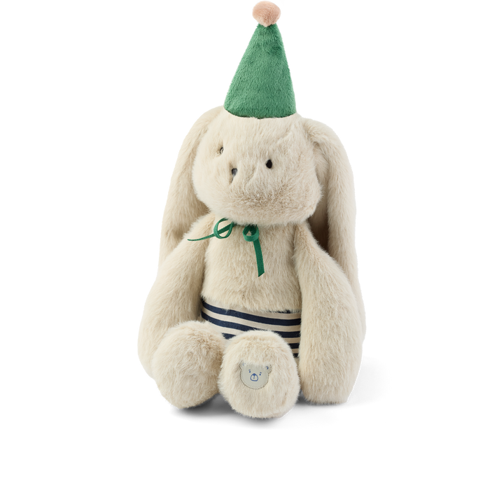 [Liewood] Bertrand Rabbit Celebration Teddy - Mist / Blue Stripe Mix