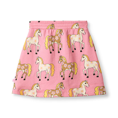 [Smafolk] Brina Skirt With Horses - Sea Pink