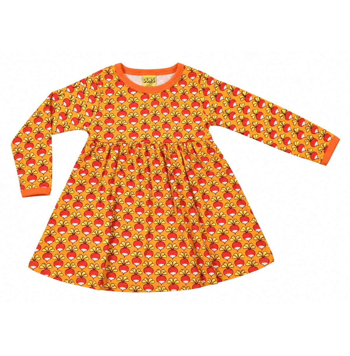 [DUNS Sweden] LS Gather Dress -Radish Orange