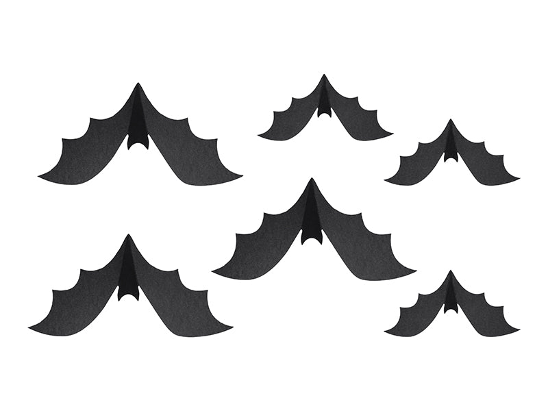 [PartyDeco]Paper decoration Bats, 19-29 cm, black
