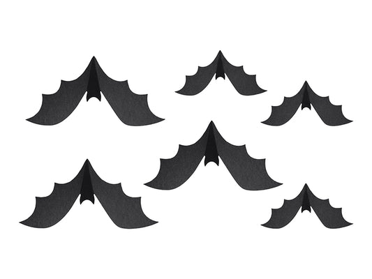 [PartyDeco]Paper decoration Bats, 19-29 cm, black