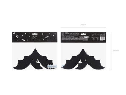 [PartyDeco]Paper decoration Bats, 19-29 cm, black