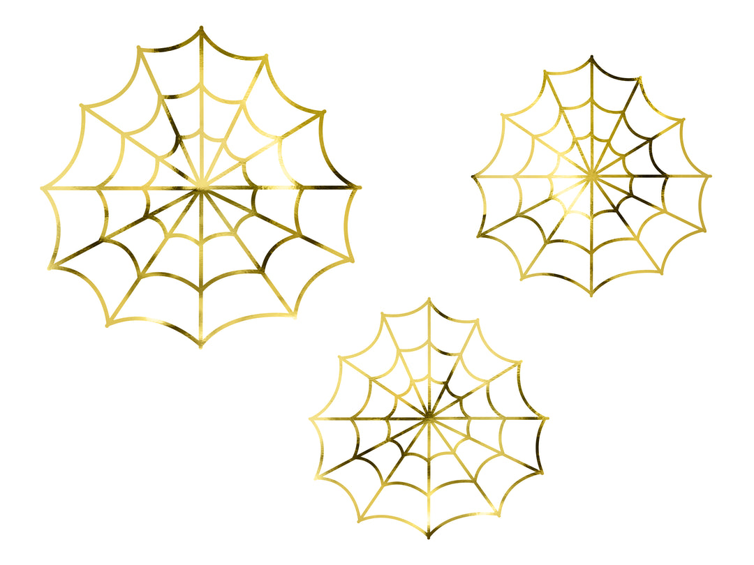 [PartyDeco]Paper Decorations - Spiderwebs,Gold