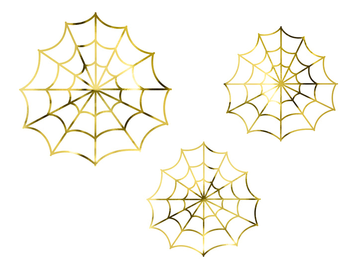 [PartyDeco]Paper Decorations - Spiderwebs,Gold