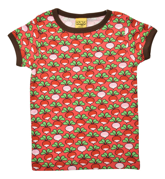 [DUNS Sweden]Short Sleeve Top -Multi radish Rouge Red