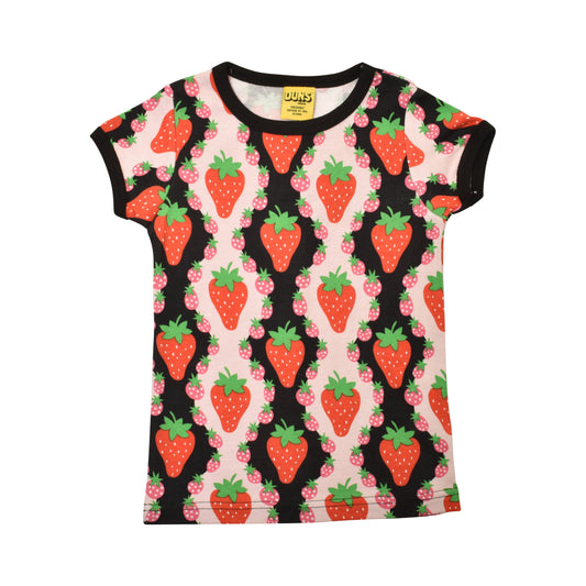 [DUNS Sweden] Short Sleeve Tops-Strawberries Pink
