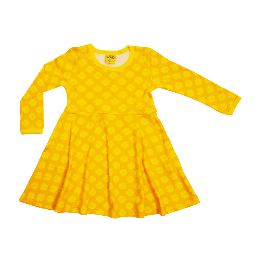 [DUNS Sweden] LS Skater Dress - Clover Citrus Dandelion Yellow