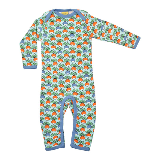 [DUNS Sweden] Long Sleeve Lap Neck Suit - Multi Radish Blue
