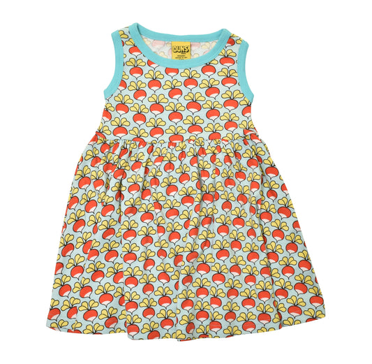 [DUNS Sweden] Gather Dress - Radish Blue Glow