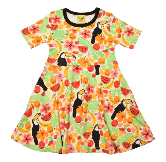 [DUNS Sweden] Short Skater Dress - Tucan Vanilla Custard