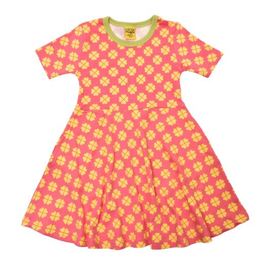 [DUNS Sweden] Short Skater Dress - Clover Hot Pink