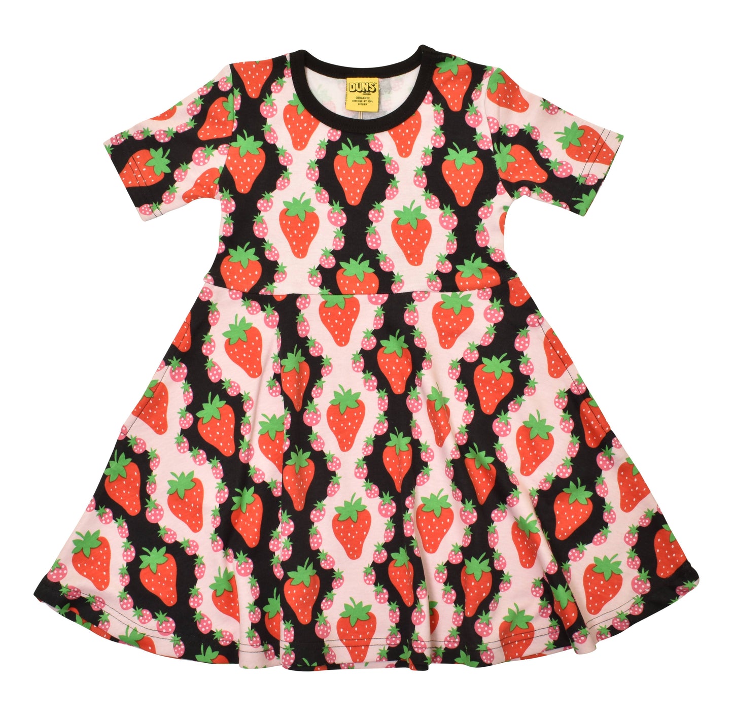 [DUNS Sweden] Short Skater Dress -Strawberries Pink