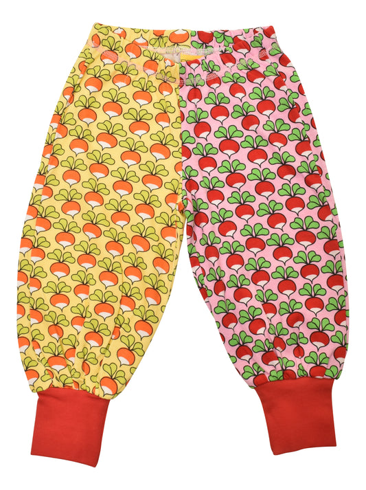 [DUNS Sweden]Baggy Pants-HALF SUNSHINE YELLOW / HALF PRISON PINK