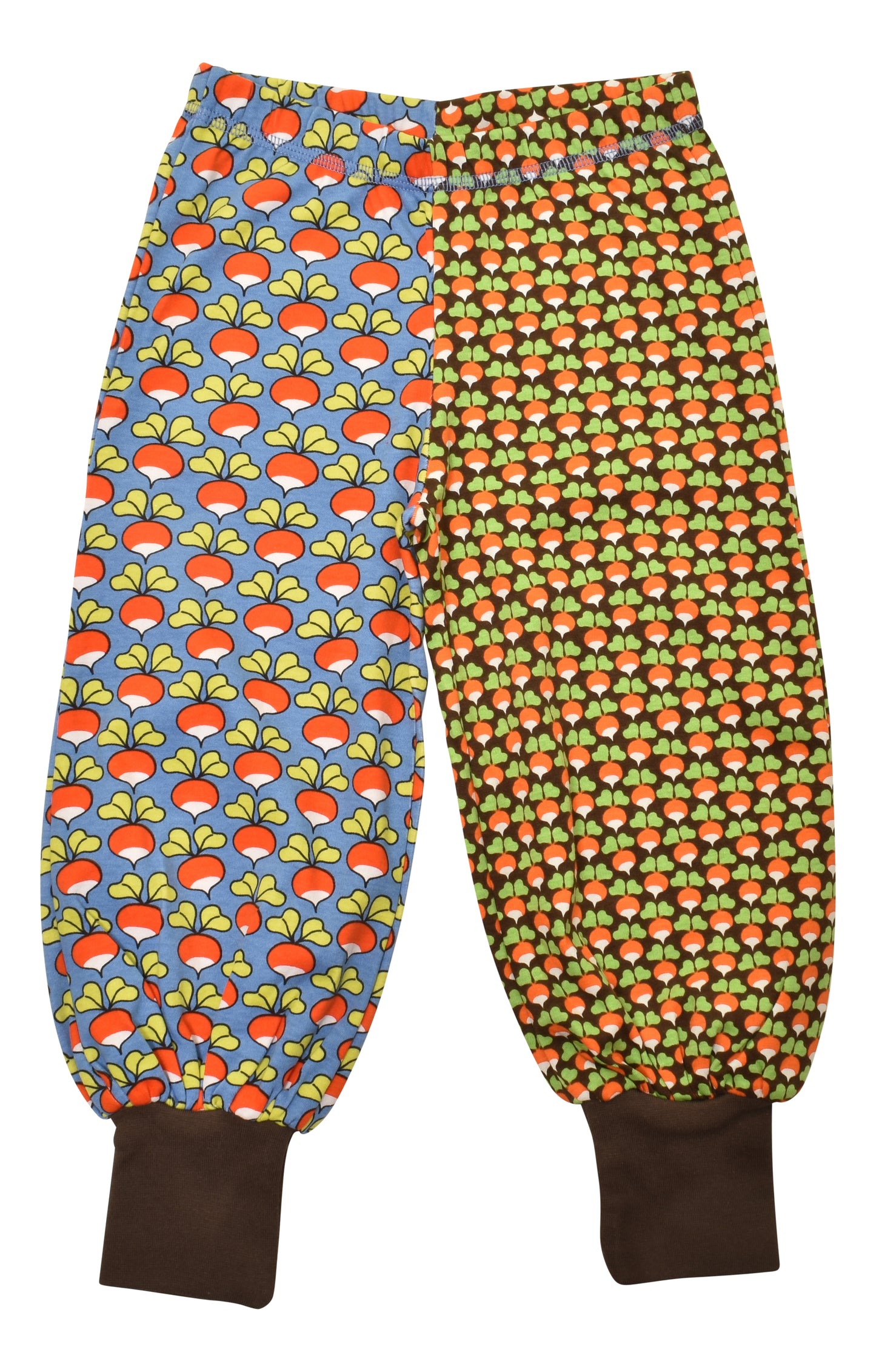 [DUNS Sweden]Baggy Pants-Radish Marina Blue Miexd Print &Mini Radish Chocolate Brown
