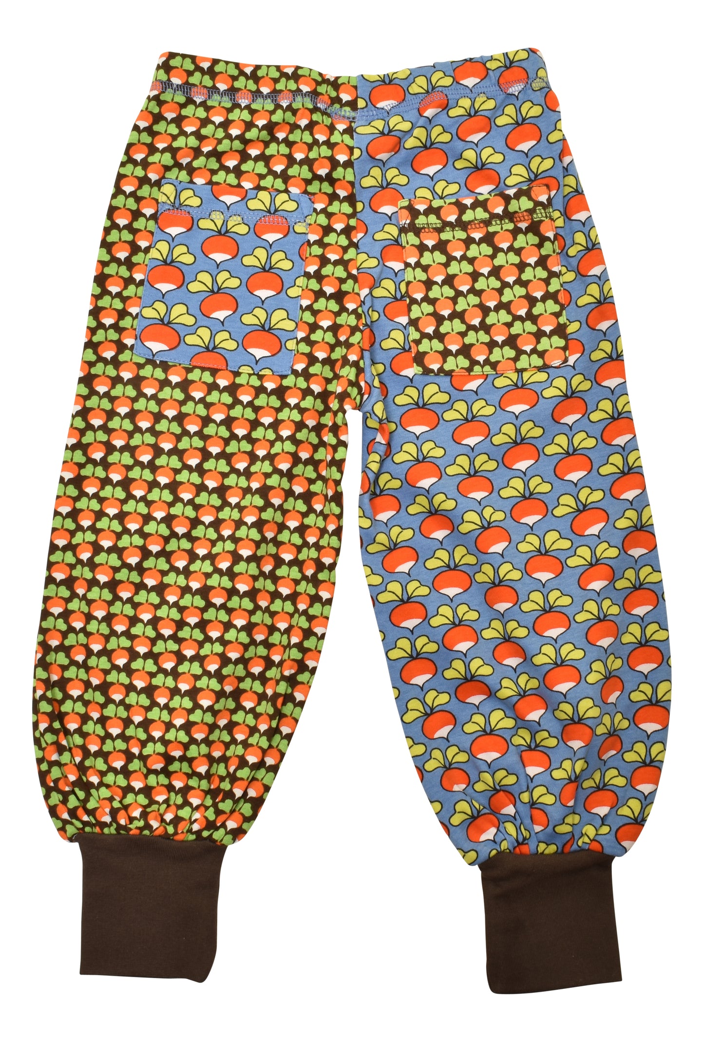 [DUNS Sweden]Baggy Pants-Radish Marina Blue Miexd Print &Mini Radish Chocolate Brown
