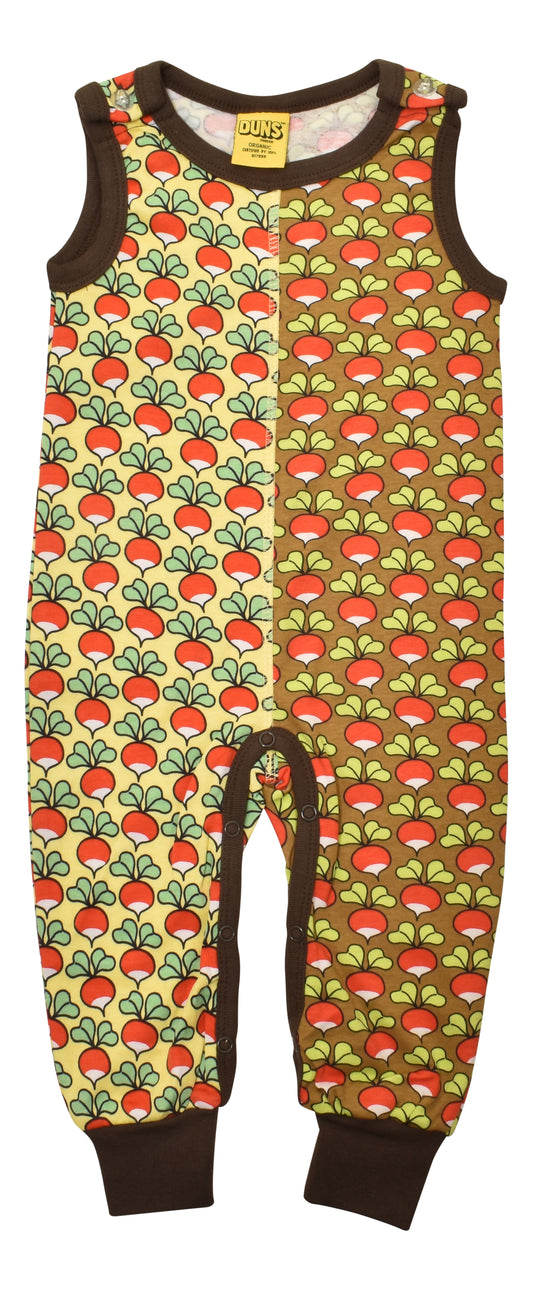 [DUNS Sweden] Dungaree-Radish Yellow cream Mixed print Radish butter nut brown