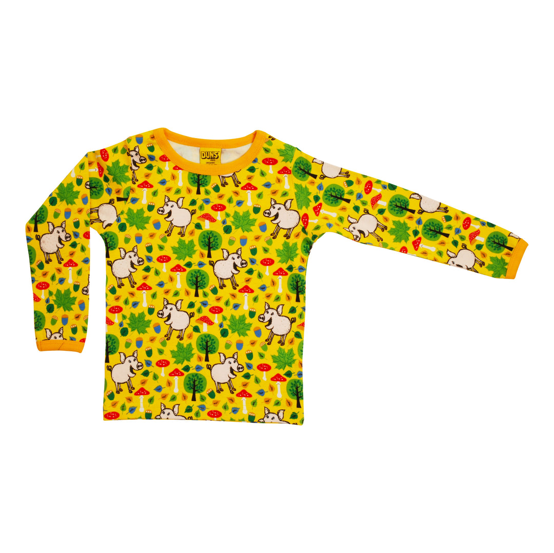 [DUNS Sweden] Long Sleeve Tops- Pigs and Acorns Citrus Yellow
